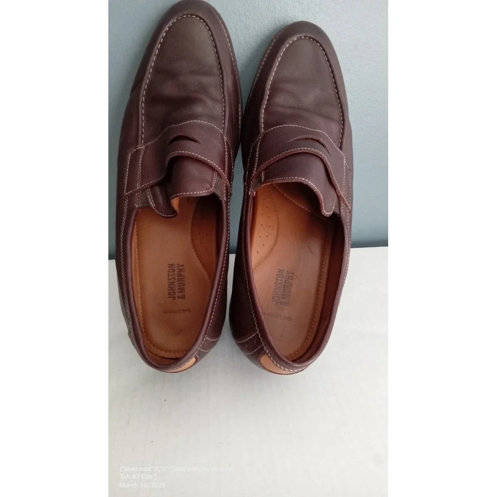 Johnston & Murphy Penny Loafers‎ Leather Dress Shoes Brown Slip On Size?